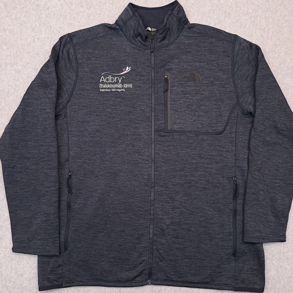 The North Face Skyline 1/2 Zip‎ Fleece Men's XL Blue Mock Neck Embroidered Adbry
